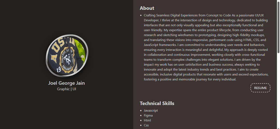 Joel George Jain EnteProfile